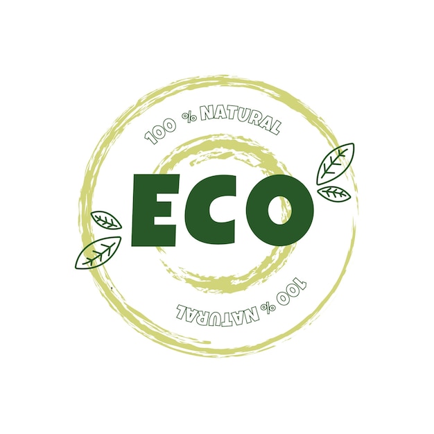Badge for organic food and beverages, natural products, restaurants, health food market and product