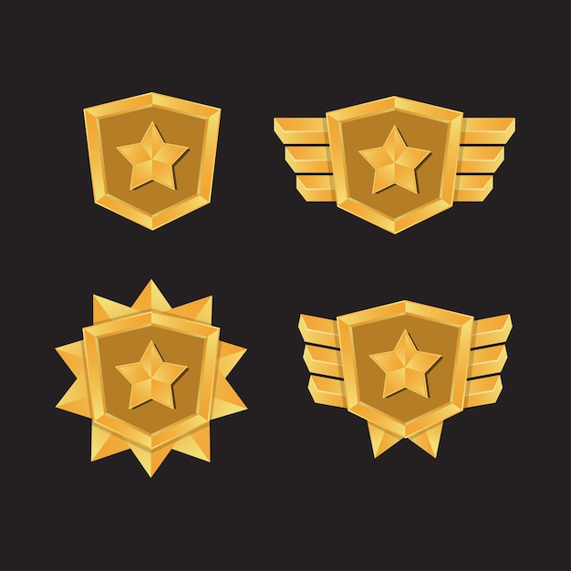 Vector badge rank game with several variations