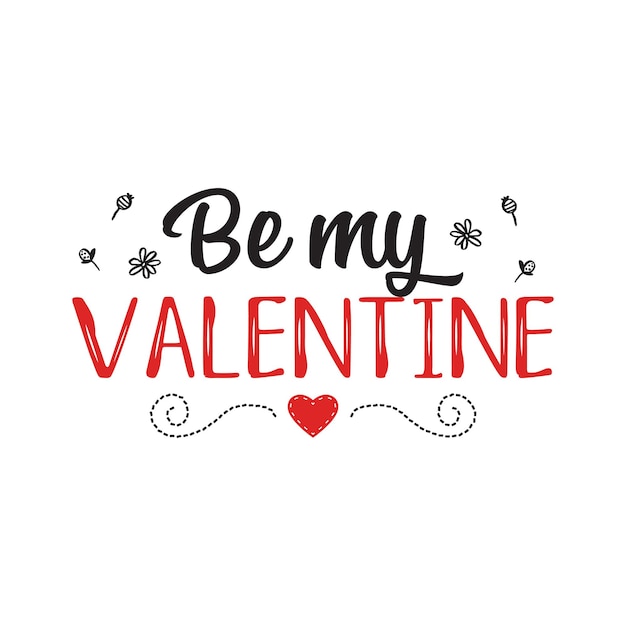 Badge for saint valentine day with heart  be my valentine