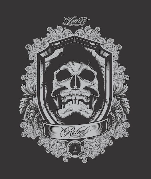 Vector badge skull logo