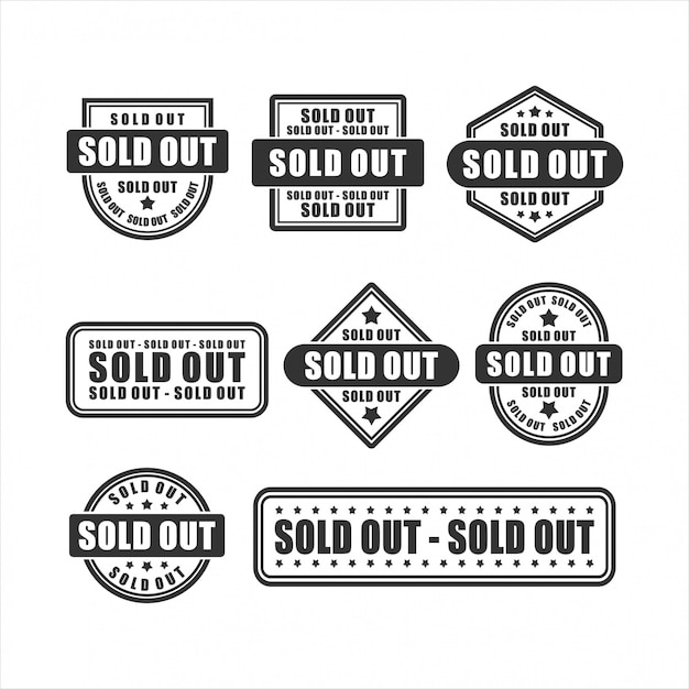 Collezione di design badge soldout