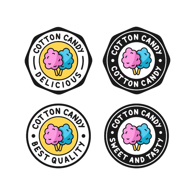 Badge stamps cotton candy design logo collection