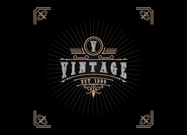 Modello di design del logo in stile vintage distintivo