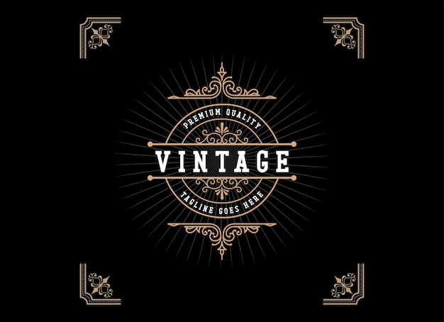 Modello di design del logo in stile vintage distintivo