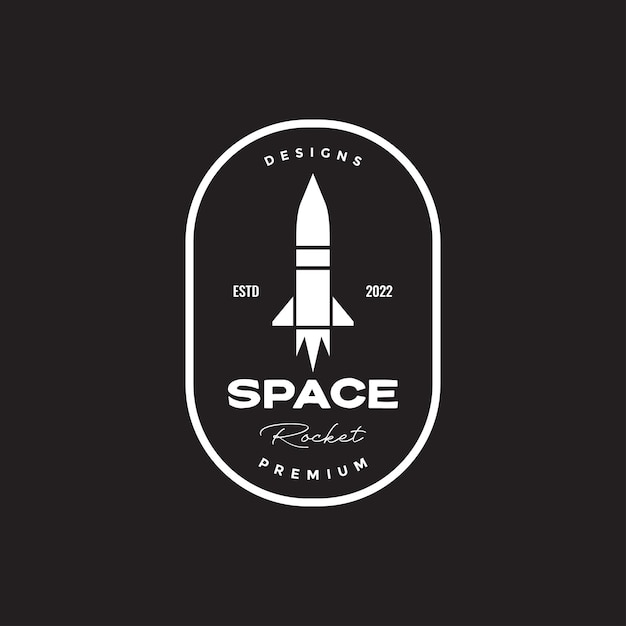 Badge with rocket space airplane logo design vector graphic symbol icon illustration creative idea