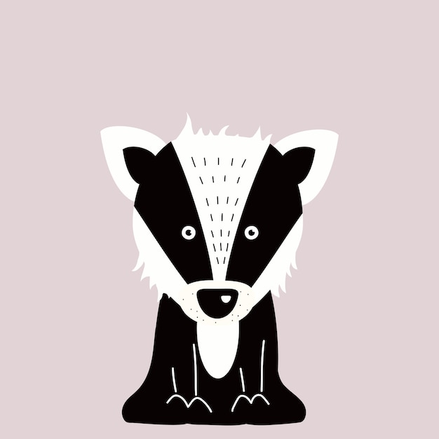 Vector badger hand draw