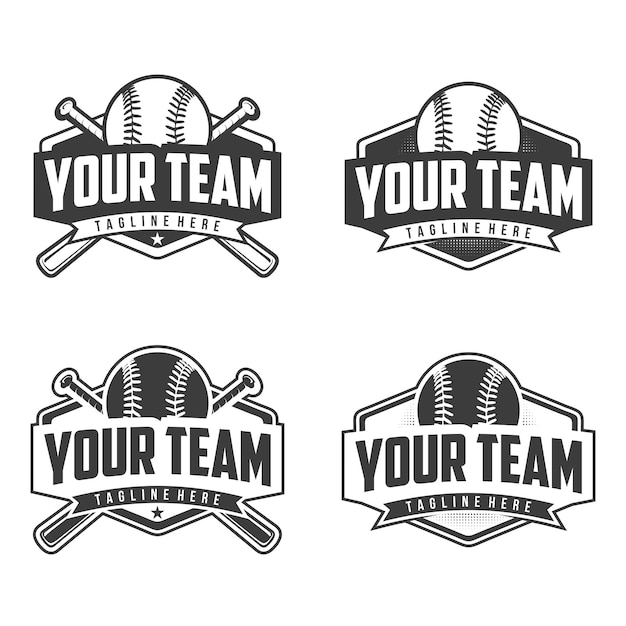 Badges set of baseball team baseball logo emblem set collection baseball design template