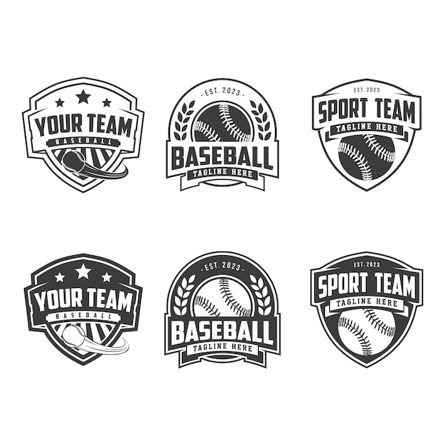 Badges set of baseball team Baseball logo emblem set collection baseball design template