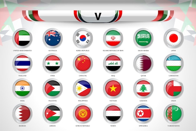 Badges Set of National Team for Asian soccer cup