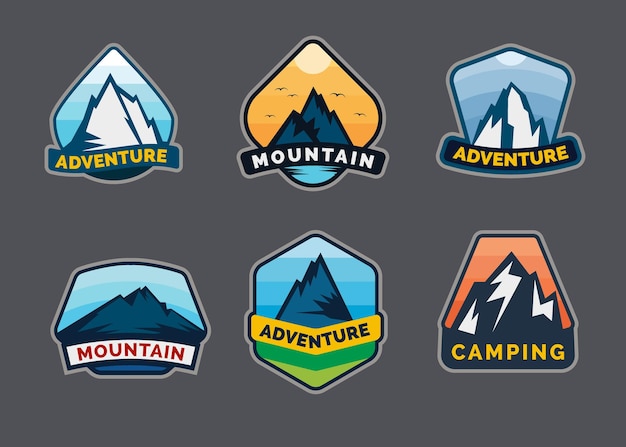 Badges vertical outdoor adventure mountain