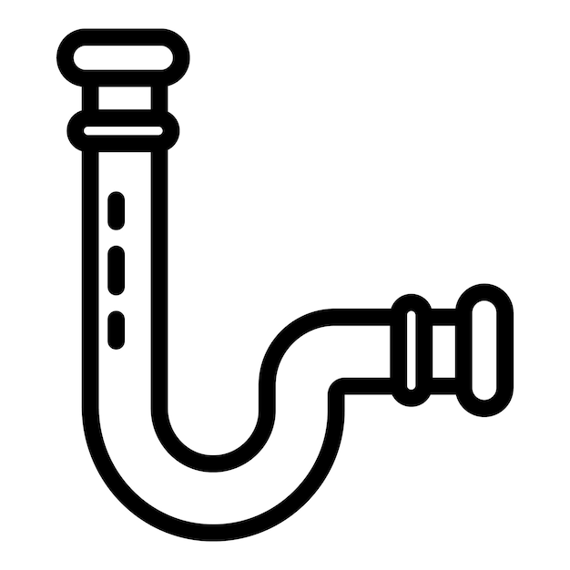Badkamer pijp pictogram Overzicht badkamer pijp vector pictogram voor webdesign geïsoleerd op een witte achtergrond