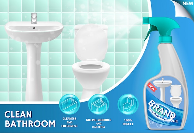 Badkamer schonere advertentie 3d illustratie