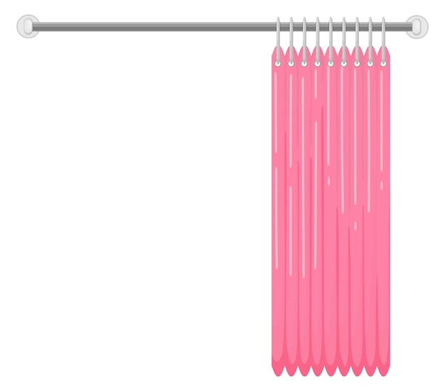 Vector badkamergordijn hangend roze douchetextielgordijnen