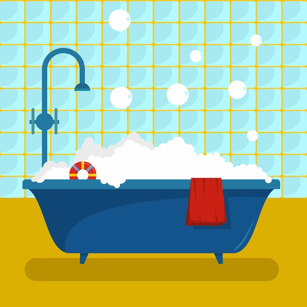 Badkamerpictogram Vlakke afbeelding van badkamer vectorpictogram voor web