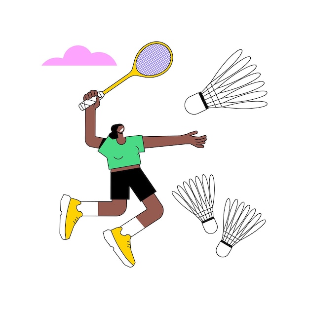 Vettore illustrazione vettoriale del concetto astratto di badminton