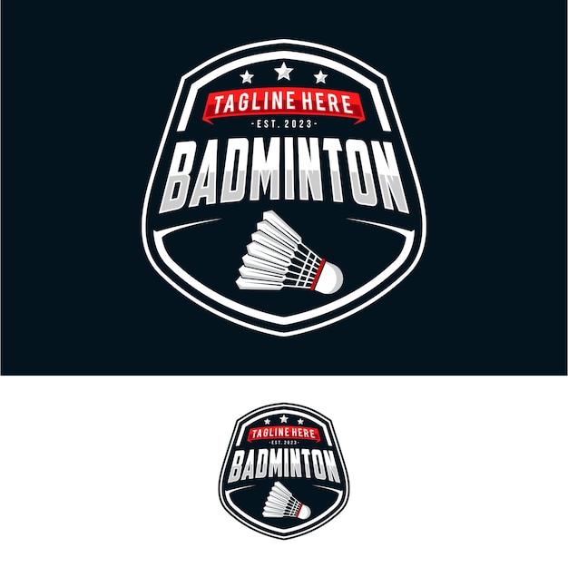 Badminton badge logo in moderne stijl