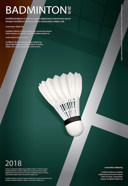 Badminton championship poster vector illustration