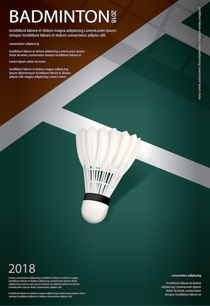 Badminton championship poster vector illustration