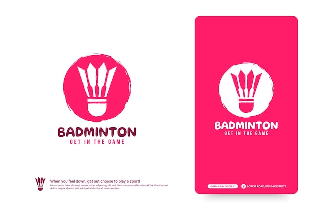 Badminton club logo ontwerpsjabloon Badminton toernooien logo concept