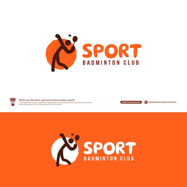 Badminton club logo ontwerpsjabloon badminton toernooien logo concept