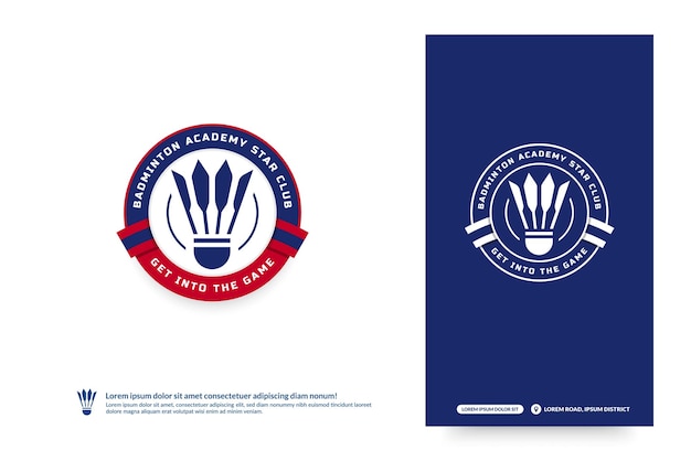 Badminton club logo template, Badminton tournaments logotype concept. Club team identity