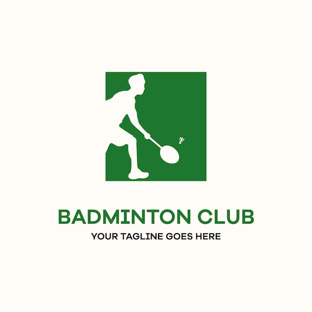 Badminton club sport logo piatto vettore