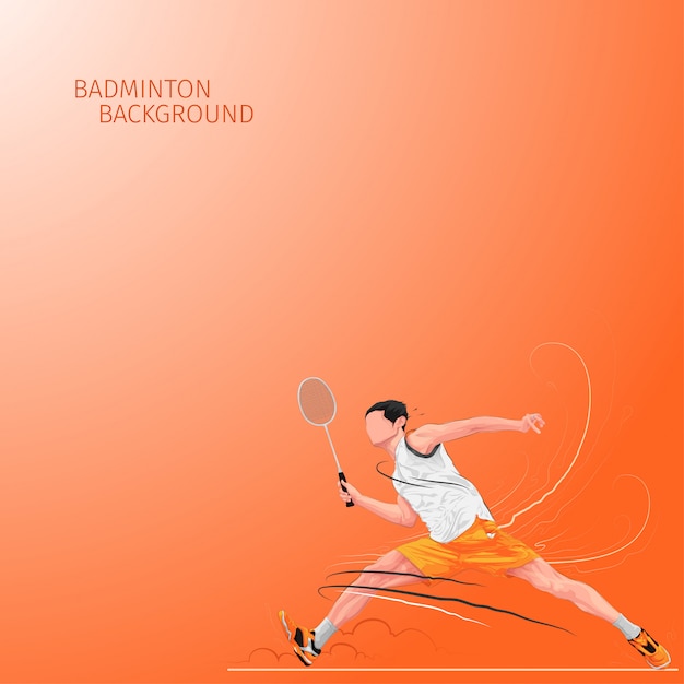 Vector badminton jump player background