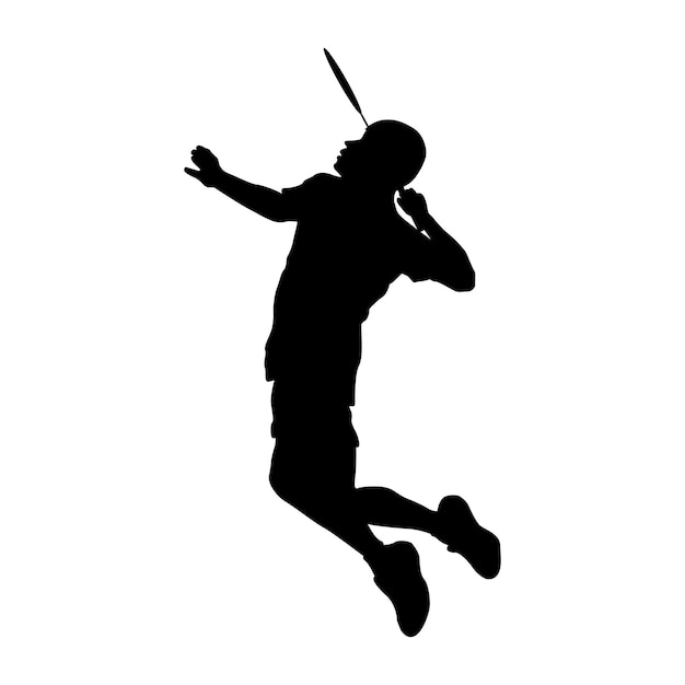 Badminton jump smash logo