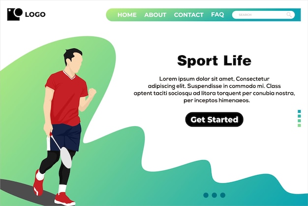 Badminton landing page design vector