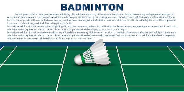 Vector badminton layout template for brochure or pages