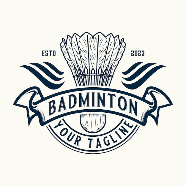 Badminton logo badminton bal icoon badminton club ontwerp