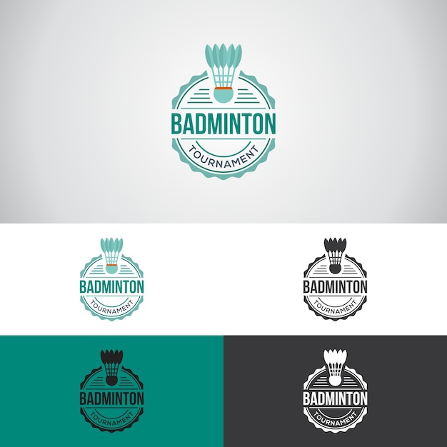 Badminton logo design template