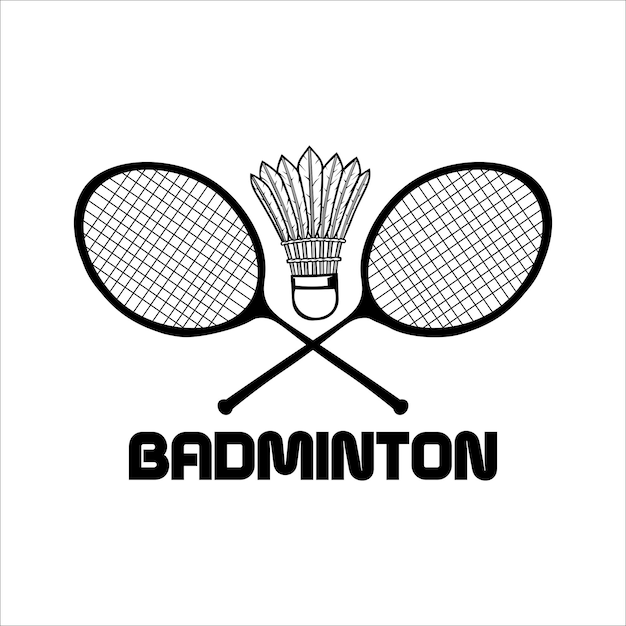 Disegno vettoriale dell'illustrazione del logo di badminton