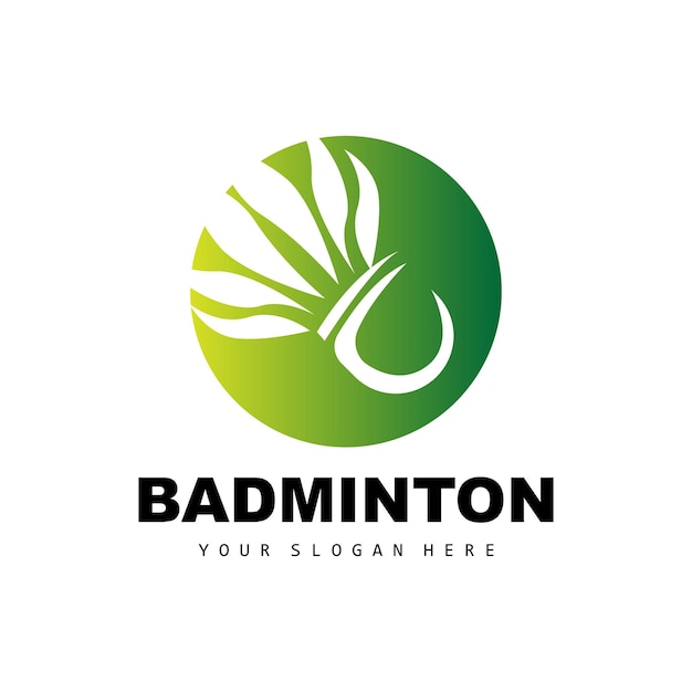 Badminton Logo Sport Branch Design Vector Abstract Badminton Players Silhouette Collection