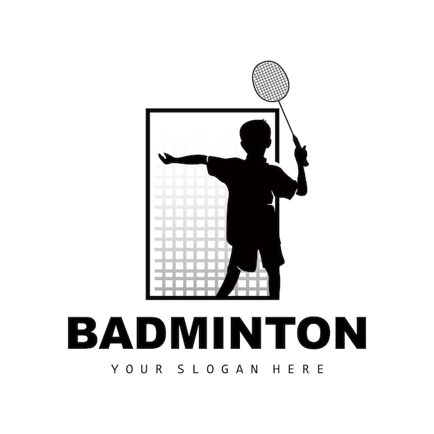 Badminton Logo Sport Branch Design Vector Abstracte Badminton Spelers Silhouet Collectie