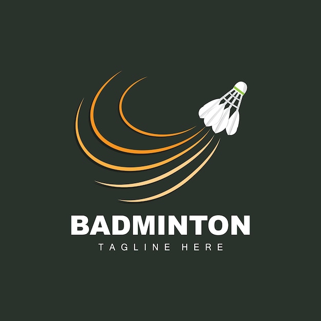 Badminton logo sport game vector with shuttlecock racchetta sport branch design template icon