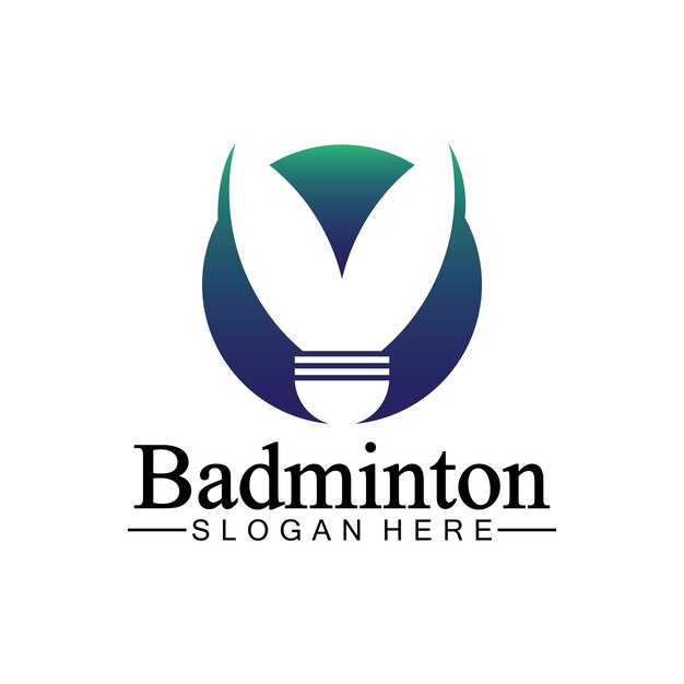 Badminton logo vector icon illustration design templatebadminton shuttlecock icon logobadminton sport logo template vector sport club logo concept