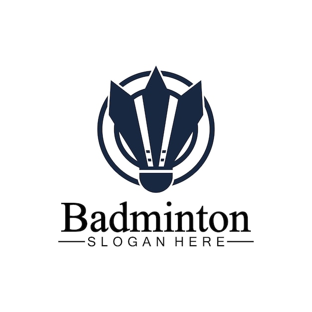 Modello di disegno dell'illustrazione dell'icona di vettore di logo di badmintonbadminton volano icona logobadminton sport logo modello vettore sport club logo concept