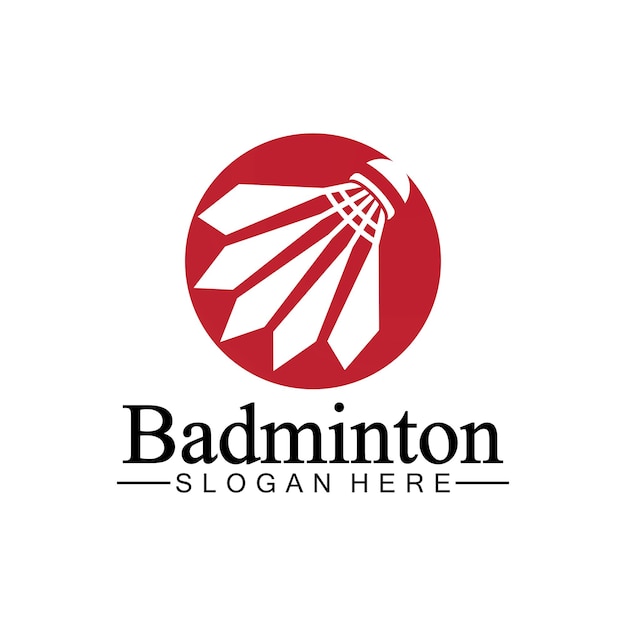 Modello di disegno dell'illustrazione dell'icona di vettore di logo di badmintonbadminton volano icona logobadminton sport logo modello vettore sport club logo concept