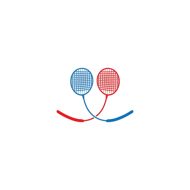 Badminton Logo vector pictogram illustratie ontwerpsjabloon