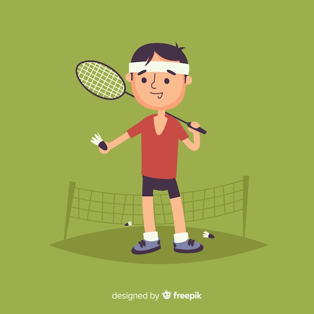 Vector badminton player