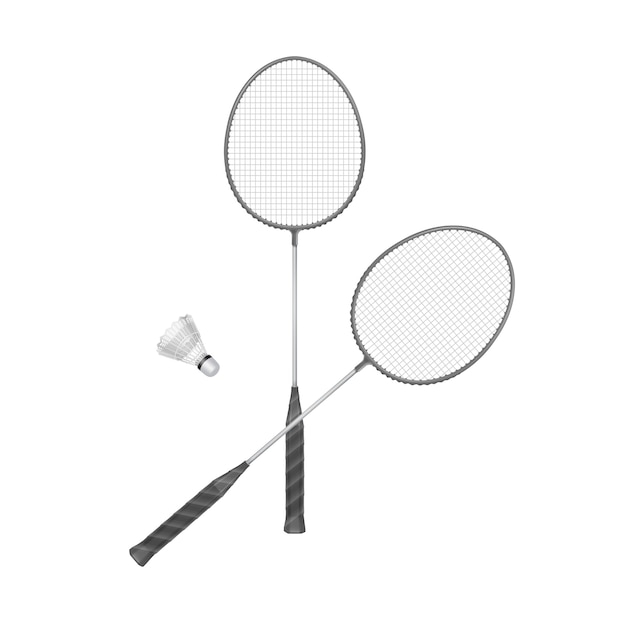 Badminton rackets with shuttlecock