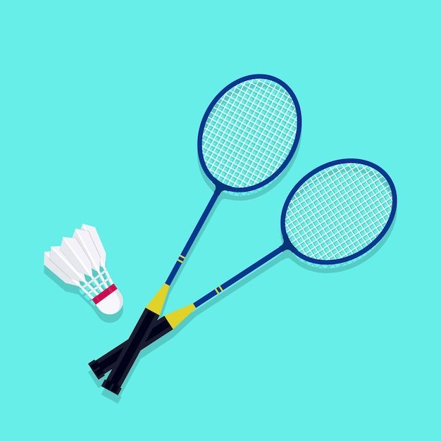 Badminton racquet or racket with shuttlecock vector illustration