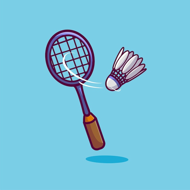 Vector badminton and shuttlecock vector illustration