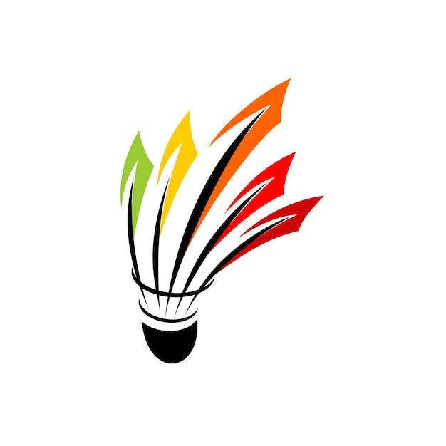 Vettore dell'illustrazione di logo di sport di badminton