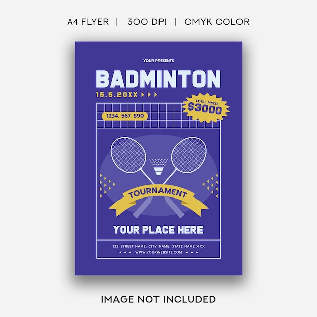 Badminton Tournament Flyer Template