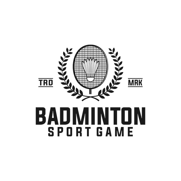 badminton vector grafische sjabloon illustratie van sporttoernooi in retro stijl