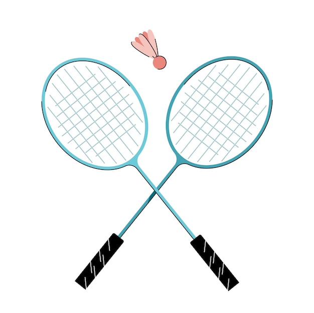 badmintonracket met shuttle geïsoleerde vectorillustratie