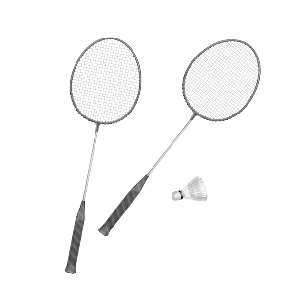 Badmintonrackets met shuttle