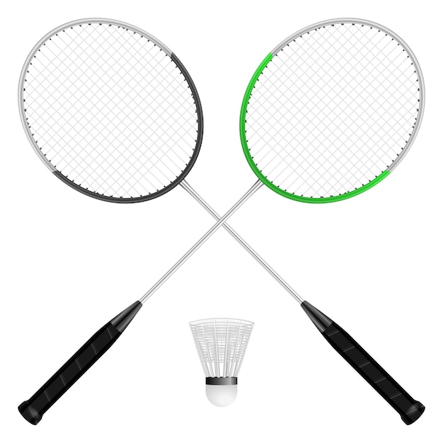 Badmintonshuttle en rackets